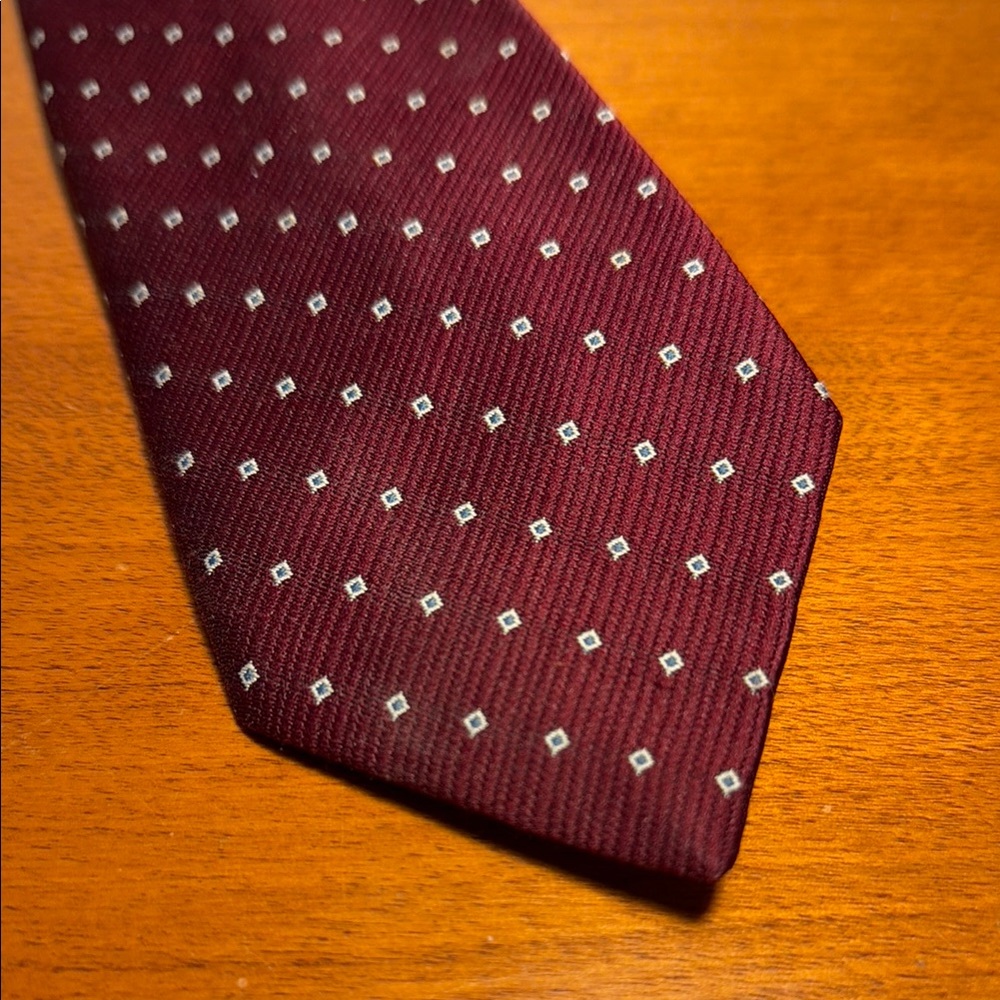 King Size - Big & Tall - Elegant Burgundy Polka Dot Tie